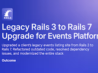 Legacy Rails 3 to Rails 7 Upgrade for Events Platform