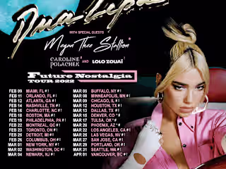 Dua Lipa Announces 2022 Future Nostalgia North American Tour