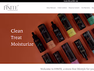 Sales copy for Finite skincare-