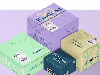 Kindred e-commerce food delivery service. Branding