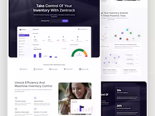 Zentrack landing page (inventory management software)