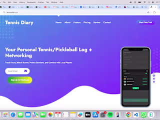 Tennis Diary for Logging and tracking Tennis Activitie