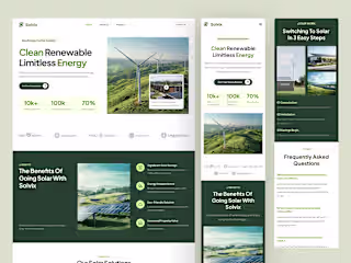 Solar Panel Website UI Design