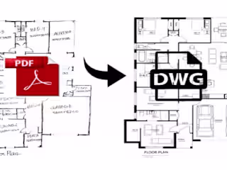 I will convert your pdf plan to autocad drawing , revit drawing
