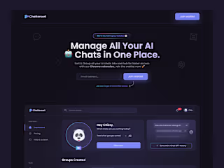 Chattersort waitlist landing page with framer
