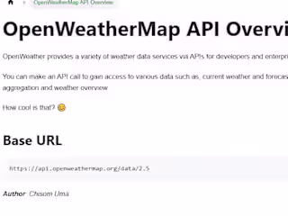 OpenWeatherMap API Overview