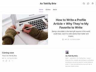 My Substack Newsletter: As Told By Bria