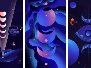 Vogue Poland Mobile App Illustration Package