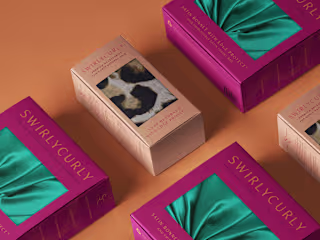 SwirlyCurly: Branding, Packaging + Web Design