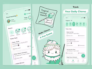 App Store Screenshots - UI/UX Mobile App - Gamified Cleaning