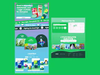 Landing page for non sugar soda