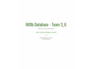 IMDB Movie SQL Database
