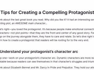 5 Tips for Creating a Compelling Protagonist | Blog post