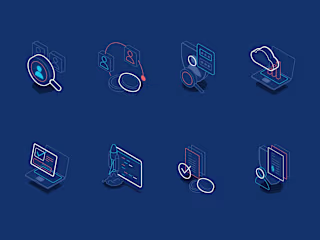 Fintech Platform Isometric Illustration & Icon Set