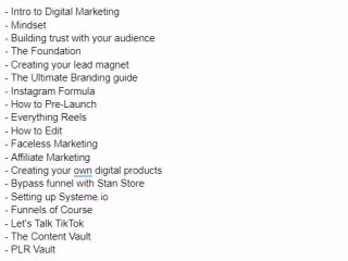 Stan Store website copy for a digital marketing course client