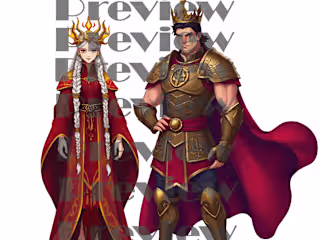Illustration of King Xander and Marilla as per client demand. !