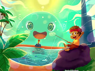 Let's Go Fishing - Children's Book Illustration