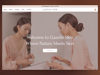 Gazelle Skin E-Commerce Website Development - Wix Studio