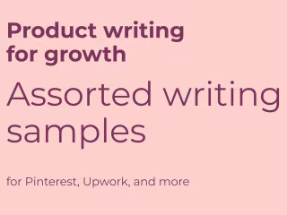 Multi-million dollar growth wins and other writing samples