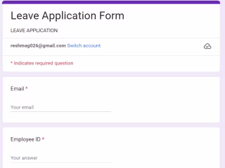 Leave Tracking System Automation using Google forms & sheet