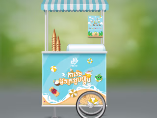 Graphic Design: Ice Cream Cart for a Local Cambodian Brand