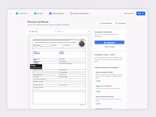 Pet Health Certificate Web App UI/UX (SaaS MVP)