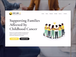 Nonprofit website for They Are Us Foundation