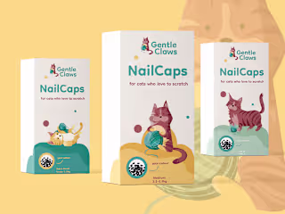 Gentle Claws-Cartoon Cat Care Branding & Packaging 