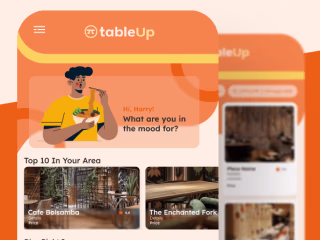 TableUp - A restaurant booking app - UI/UX Case study