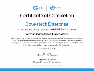 DAVE'S TECH ENTERPRISE CERTIFIED SERVICES