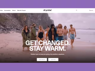 Dryrobe Ecommerce web