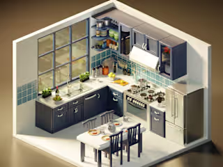 3D Isometric Room/Scene