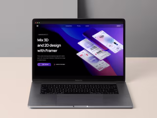 Mix 3D and 2D Demo website created with Framer and Spline