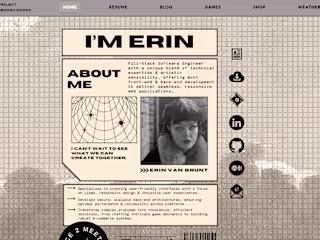Professional Portfolio Website: Erin Van Brunt Software Engineer