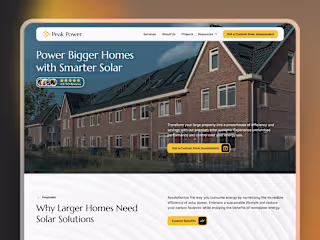 Peak Power 🏘️ | Large Homes Solar Website Design
