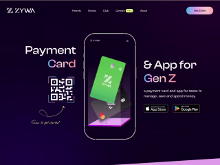 Zywa – Neo Bank for Teenagers Landing Page Re-Design