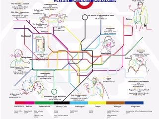 Tube Map Movie Locations Infographic Design.