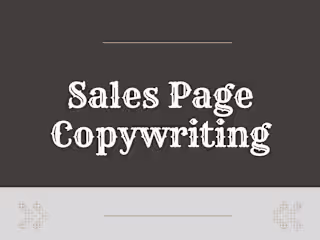 Ad & Sales Page Copy 