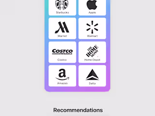 Mobile App Design for credit cards Rewards