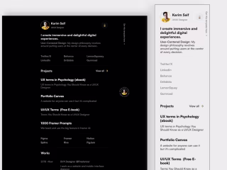 Minimal Mobfolio Dark/light Mode
