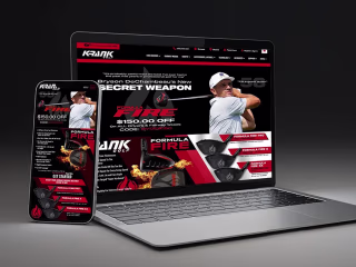 KRANK GOLF PRIMARY WEBSITE | 2022 | Hand-Coded, Web Page Design
