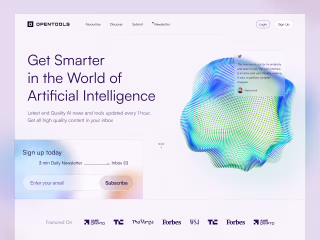 Opentools Newsletter Landing Page UI