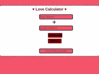 Love Calculator Web Development Project