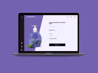 Blueberry liquid body wash product selling page