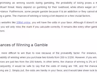 What Are The Chances Of Winning And Losing A Bet