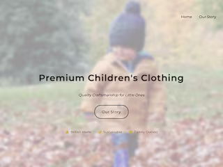 Static landing page for Premium Clothing brand