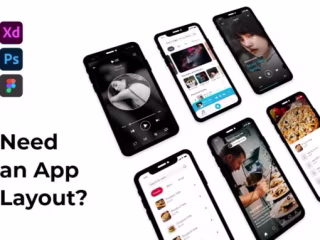 I will design your creative app layout editable in xd or figma