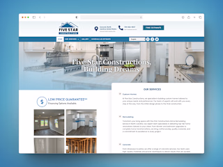 Web Design - Five Stars Constructions, North Carolina.
