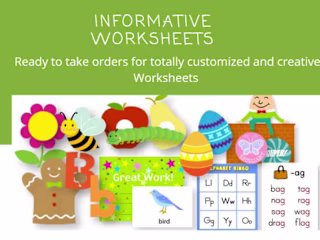 I will design creative worksheets, ebooks, workbooks