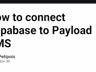 How to connect Supabase to Payload CMS